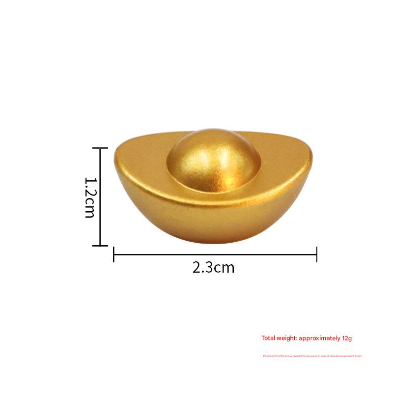 Solid Gold Ingot Ornaments, Mini Yuanbao Statues, Feng Shui Decor for God of Wealth Worship, Home Wealth & Treasure Decoration