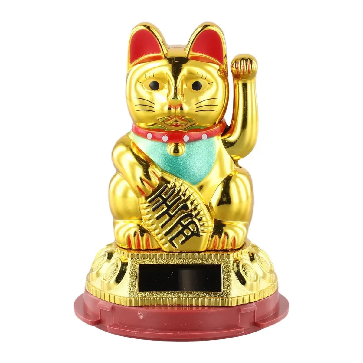 Eco Friendly Solar Waving Lucky Cat Ornament, Continuous Swinging Motion, Enhances The Ambience Of Coffee Shops