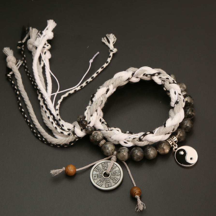 Handmade Braided Tai Chi Charm Bracelet | New Chinese Retro Tibetan National Trend Jewelry