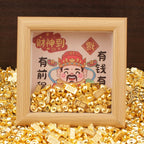Hollow Frame God of Wealth Ornament, Crystal Gold Ingot Feng Shui Decor, Prosperity Fortune Desktop Decoration