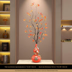 New Chinese Style Gourd Vase, Five Blessings Tall Slim Ornament, Premium Decor for Entryway, Living Room & Wall Niche, Housewarming Gift