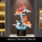 Luxury Large Koi Fish Ornament, Wealth & Abundance Feng Shui Decor, High-end Statue for Entryway, Living Room & Wall Niche, Housewarming Gift