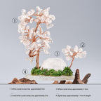 Natural Raw Crystal Tree Ornament with Crushed Crystal Chips, Premium Unique Money Tree in Mini Fish Tank, Crystal Energy Desktop Decor Gift for Home & Office