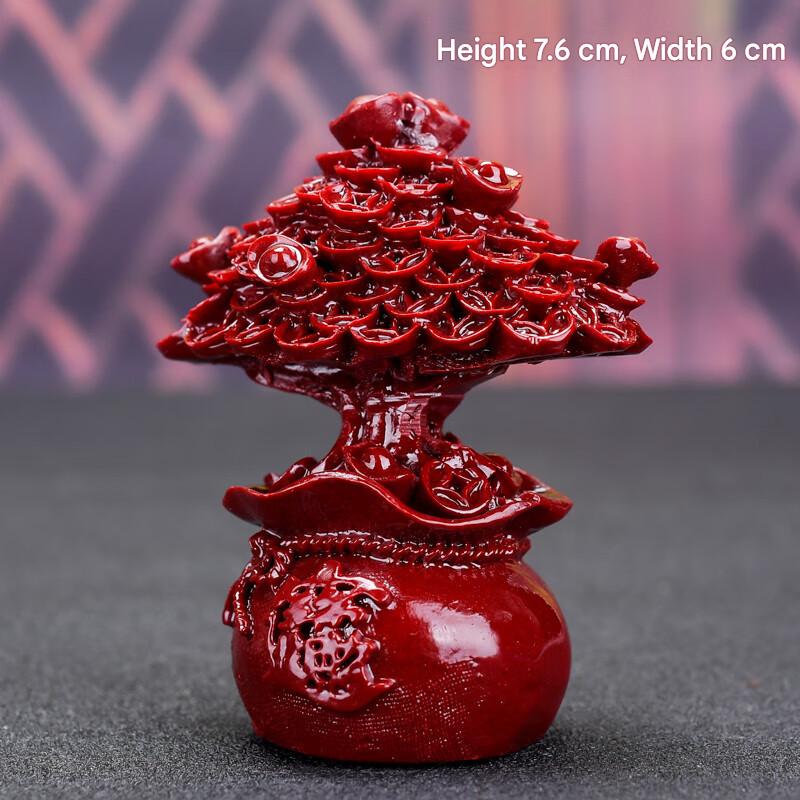 Purple Cinnabar Fortune Tree Ornament, Smooth Sailing Lucky Money Tree Decor, Home & Car Interior Display