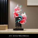 Koi Fish Feng Shui Ornament, Symbolizing Abundance & Smooth Sailing, Wealth Attracting Home Decor for Living Room, Wine Cabinet, TV Stand, Housewarming Gift