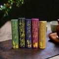 Five-Way Wealth God Manifest Writing Incense Sticks, Thick Round Black Wealth Incense, Natural Tibetan Sandalwood Cylinder Line Incense, Ritual Prayer Incense for Blessing, Meditation and Home Altar