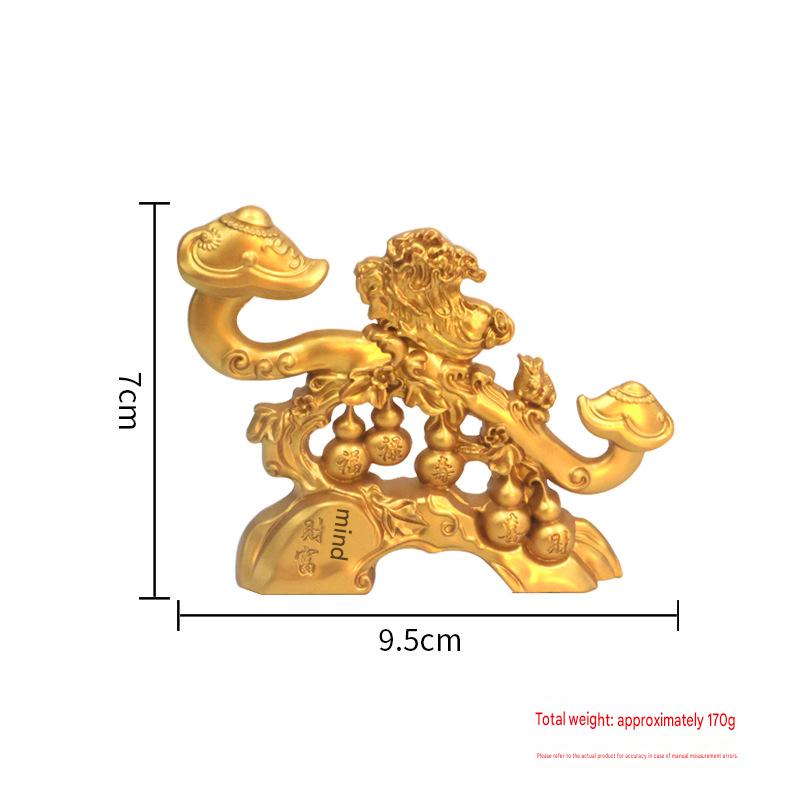 Blessing & Fortune Ruyi Ornament, Five Blessings Wealth Collecting Decor, Fu Lu Shou Xi Cai Figurine for Living Room, TV Stand & Entryway, Housewarming & Business Opening Gift