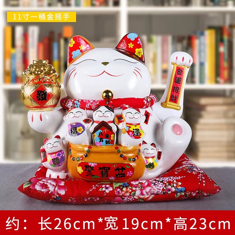 Lucky Cat Shaking Hand Ornaments Large Electric Cashier Home Store Opening Gift Ceramic Ornaments