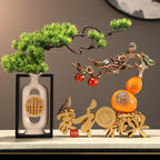 Luxury Welcoming Pine Ornament, Family Harmony Brings Prosperity Decor, High-end Figurine for Living Room, TV Cabinet, Wine Cabinet & Entryway, Housewarming Gift