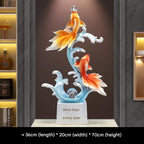 Luxury Large Koi Fish Ornament, Wealth & Abundance Feng Shui Decor, High-end Statue for Entryway, Living Room & Wall Niche, Housewarming Gift