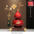 Magnolia Gourd Ornament, Luxury Chinese Style Decor, Hallway Cabinet Desktop Art Deco, Housewarming Gift
