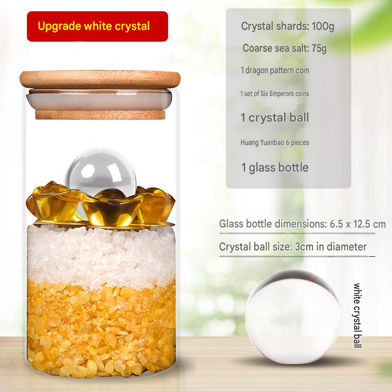 Anrenshui Feng Shui Glass Bottle Ornament with Six-Emperor Coins, Home Decor for West-Facing Bedhead & Northwest Toilet, Bedroom Living Room Lucky Decoration