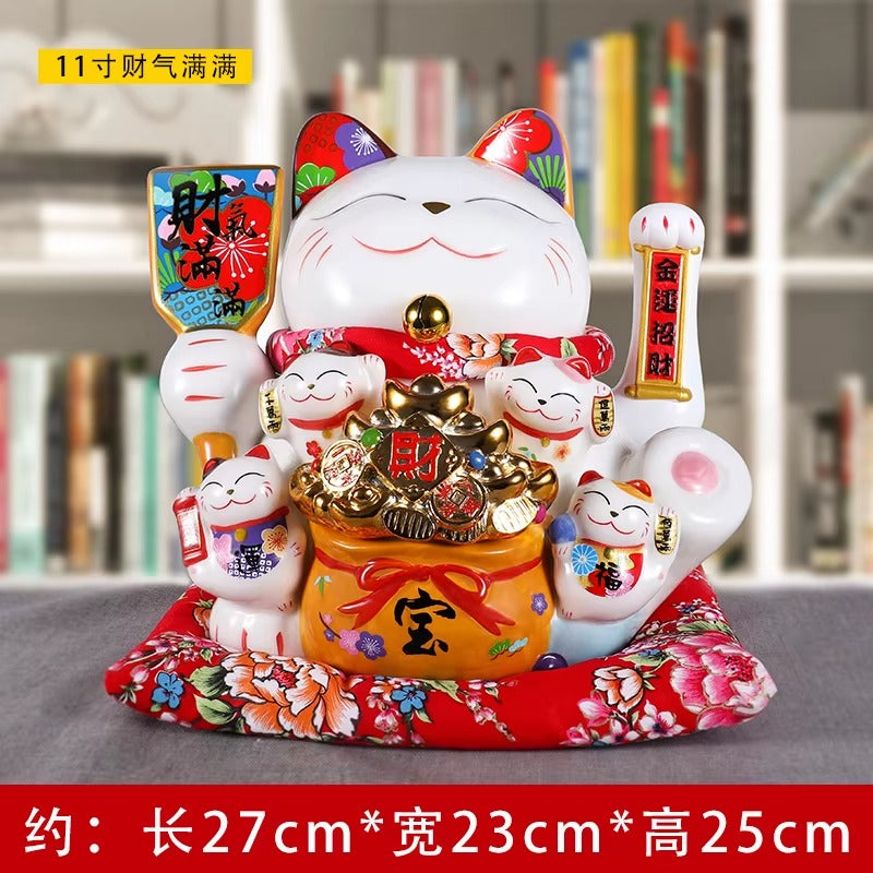 Lucky Cat Shaking Hand Ornaments Large Electric Cashier Home Store Opening Gift Ceramic Ornaments