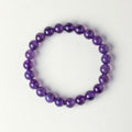 Natural Uruguay Amethyst Beaded Bracelet for Women & Men, Luxury Purple Crystal Jewelry