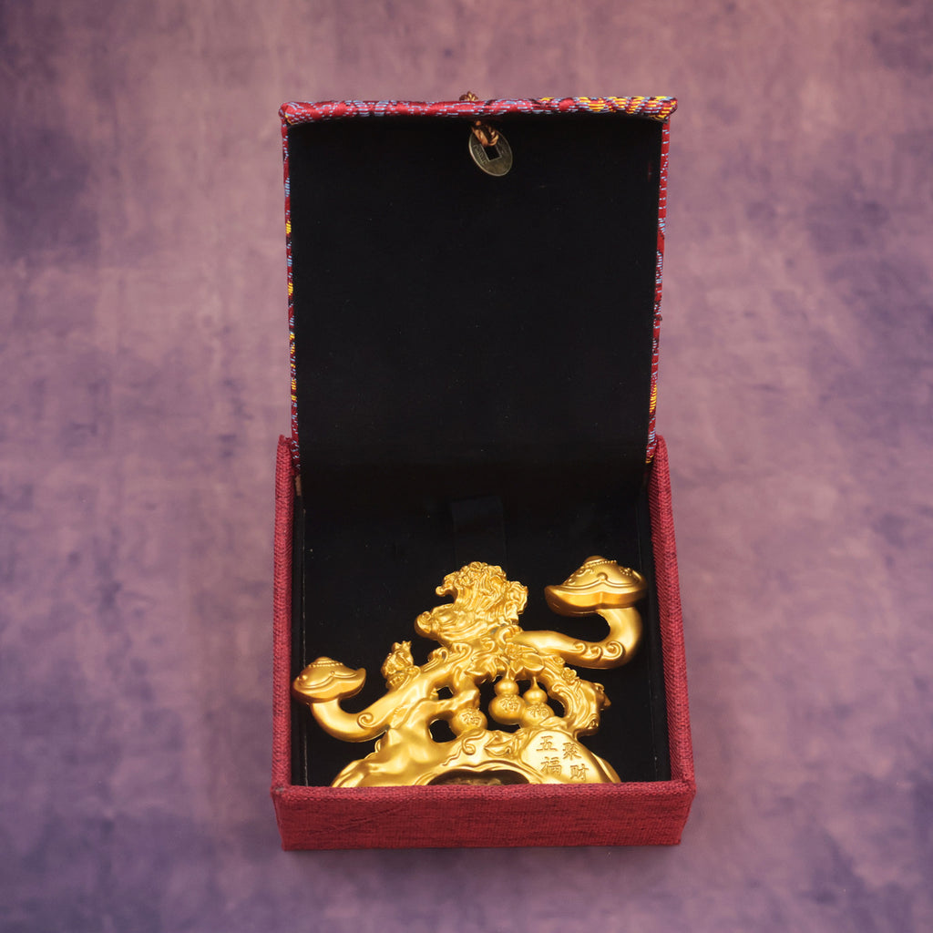 Blessing & Fortune Ruyi Ornament, Five Blessings Wealth Collecting Decor, Fu Lu Shou Xi Cai Figurine for Living Room, TV Stand & Entryway, Housewarming & Business Opening Gift