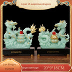 Zodiac Dragon Statue with Treasure Bowl, Wealth Attracting Dragon Figurine for Home Living Room Wine Cabinet Office Decor, Ideal Business Opening & Housewarming Gift