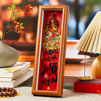 Five-way God of Wealth Photo Frame Ornament, Heavenly Blessing Feng Shui Decor, Fortune Desktop Display for Home Office