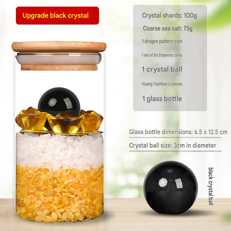 Anrenshui Feng Shui Glass Bottle Ornament with Six-Emperor Coins, Home Decor for West-Facing Bedhead & Northwest Toilet, Bedroom Living Room Lucky Decoration