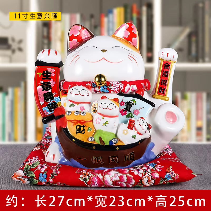 Lucky Cat Shaking Hand Ornaments Large Electric Cashier Home Store Opening Gift Ceramic Ornaments