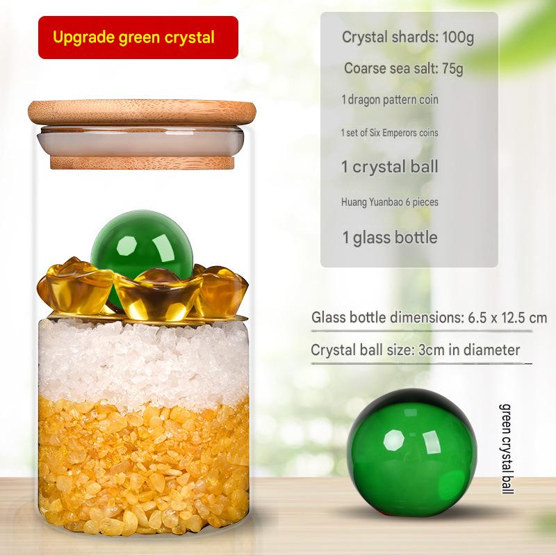 Anrenshui Feng Shui Glass Bottle Ornament with Six-Emperor Coins, Home Decor for West-Facing Bedhead & Northwest Toilet, Bedroom Living Room Lucky Decoration