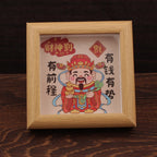 Hollow Frame God of Wealth Ornament, Crystal Gold Ingot Feng Shui Decor, Prosperity Fortune Desktop Decoration