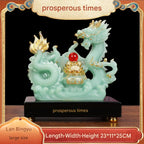Zodiac Dragon Statue with Treasure Bowl, Wealth Attracting Dragon Figurine for Home Living Room Wine Cabinet Office Decor, Ideal Business Opening & Housewarming Gift