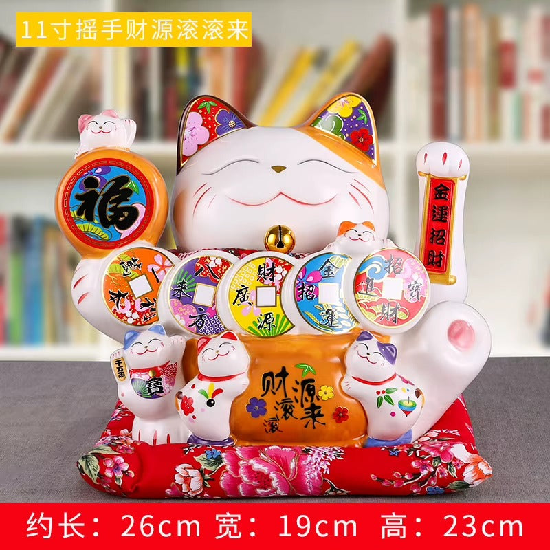 Lucky Cat Shaking Hand Ornaments Large Electric Cashier Home Store Opening Gift Ceramic Ornaments