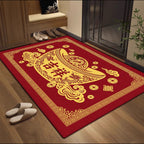 New Chinese Style Yellow Doormat, Wealth Attracting Feng Shui Floor Mat, Non-slip Entryway Rug for Front Door & Hallway Home Decor