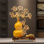 Premium Amethyst Money Tree Ornament, "Auspicious Blessing from the East" Purple Crystal Wealth Tree Decor for Living Room Entryway TV Cabinet, Housewarming Gift