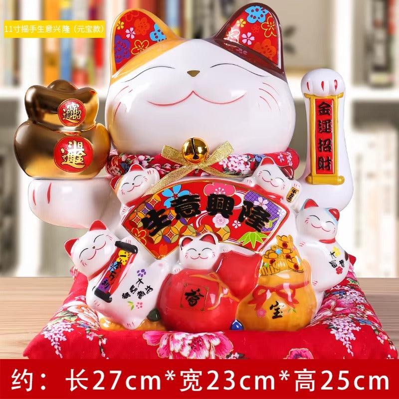 Lucky Cat Shaking Hand Ornaments Large Electric Cashier Home Store Opening Gift Ceramic Ornaments