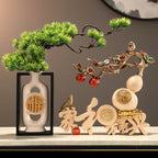 Luxury Welcoming Pine Ornament, Family Harmony Brings Prosperity Decor, High-end Figurine for Living Room, TV Cabinet, Wine Cabinet & Entryway, Housewarming Gift