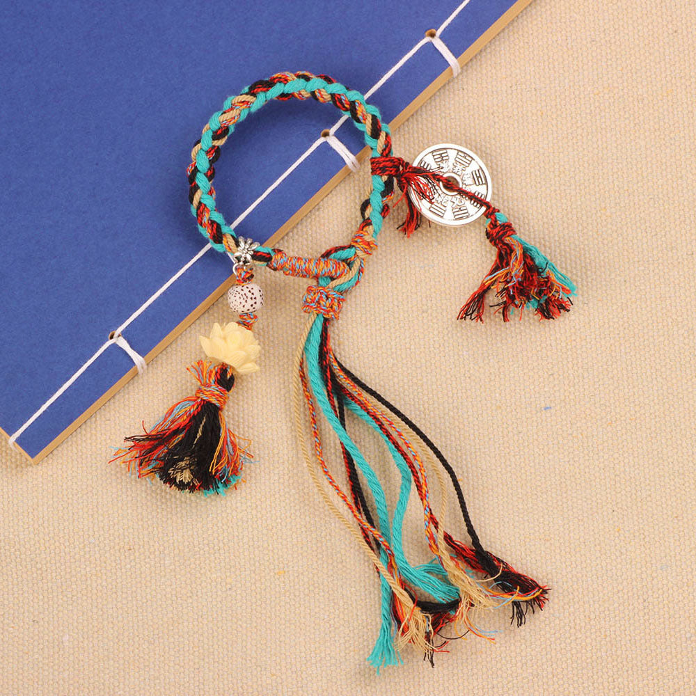 New Chinese Style Tassel Bracelet - Ethnic Tibetan Handwoven Rope | Guochao Ancient Style Accessory