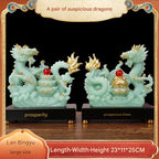 Zodiac Dragon Statue with Treasure Bowl, Wealth Attracting Dragon Figurine for Home Living Room Wine Cabinet Office Decor, Ideal Business Opening & Housewarming Gift