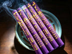 Five-Way Wealth God Manifest Writing Incense Sticks, Thick Round Black Wealth Incense, Natural Tibetan Sandalwood Cylinder Line Incense, Ritual Prayer Incense for Blessing, Meditation and Home Altar