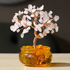 Natural Citrine Money Tree Glass Ingot Treasure Bowl Crystal Tree Desktop Ornament