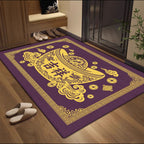 New Chinese Style Yellow Doormat, Wealth Attracting Feng Shui Floor Mat, Non-slip Entryway Rug for Front Door & Hallway Home Decor