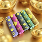 Five-Way Wealth God Manifest Writing Incense Sticks, Thick Round Black Wealth Incense, Natural Tibetan Sandalwood Cylinder Line Incense, Ritual Prayer Incense for Blessing, Meditation and Home Altar