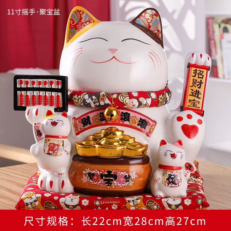 Lucky Cat Shaking Hand Ornaments Large Electric Cashier Home Store Opening Gift Ceramic Ornaments
