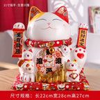 Lucky Cat Shaking Hand Ornaments Large Electric Cashier Home Store Opening Gift Ceramic Ornaments