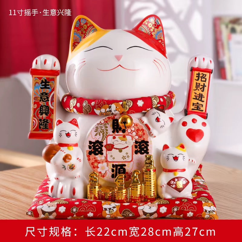 Lucky Cat Shaking Hand Ornaments Large Electric Cashier Home Store Opening Gift Ceramic Ornaments