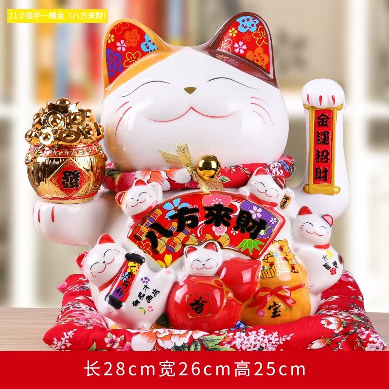 Lucky Cat Shaking Hand Ornaments Large Electric Cashier Home Store Opening Gift Ceramic Ornaments
