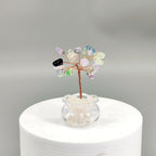 Premium Natural Crystal Tree Ornament, Raw Crystal & Crushed Chips Money Tree in Mini Aquarium, Unique Crystal Energy Desktop Gift