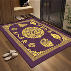 New Chinese Style Yellow Doormat, Wealth Attracting Feng Shui Floor Mat, Non-slip Entryway Rug for Front Door & Hallway Home Decor