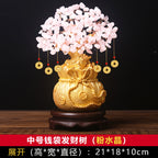 Natural Crystal Fortune Tree Money Bag Tree Money Tree Business Craft Gift Decoration