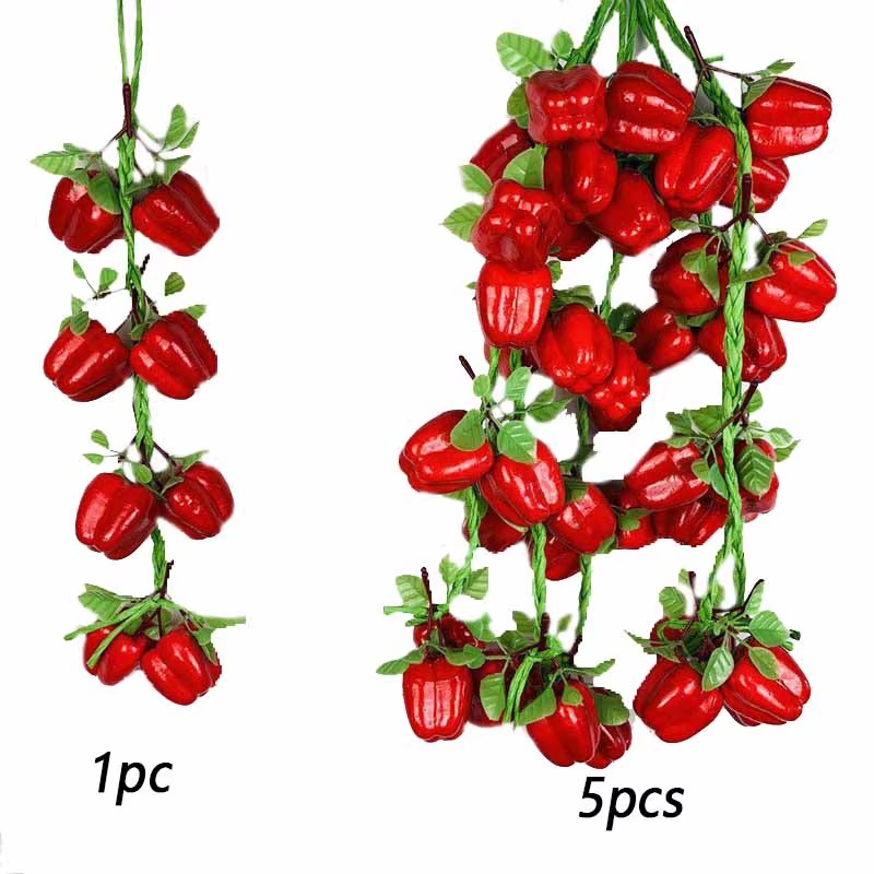 Artificial Simulation Food Vegetables Fake Chili Pepper Fruit Photography Props For Decoration Room Home Christmas Wall Decor