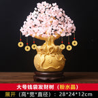 Natural Crystal Fortune Tree Money Bag Tree Money Tree Business Craft Gift Decoration