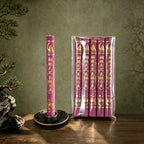 Five-Way Wealth God Manifest Writing Incense Sticks, Thick Round Black Wealth Incense, Natural Tibetan Sandalwood Cylinder Line Incense, Ritual Prayer Incense for Blessing, Meditation and Home Altar