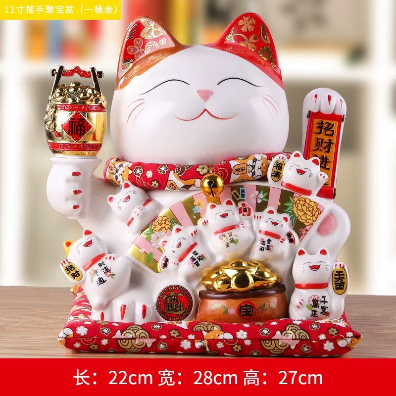 Lucky Cat Shaking Hand Ornaments Large Electric Cashier Home Store Opening Gift Ceramic Ornaments