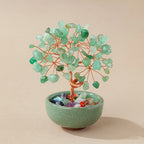 Natural Citrine Money Tree Glass Ingot Treasure Bowl Crystal Tree Desktop Ornament