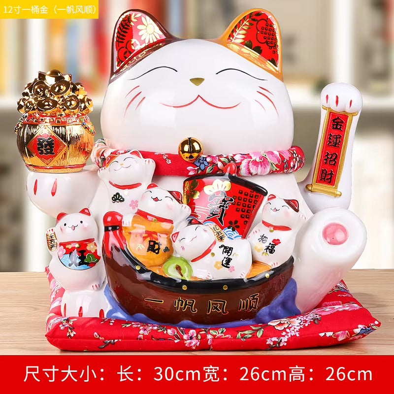 Lucky Cat Shaking Hand Ornaments Large Electric Cashier Home Store Opening Gift Ceramic Ornaments